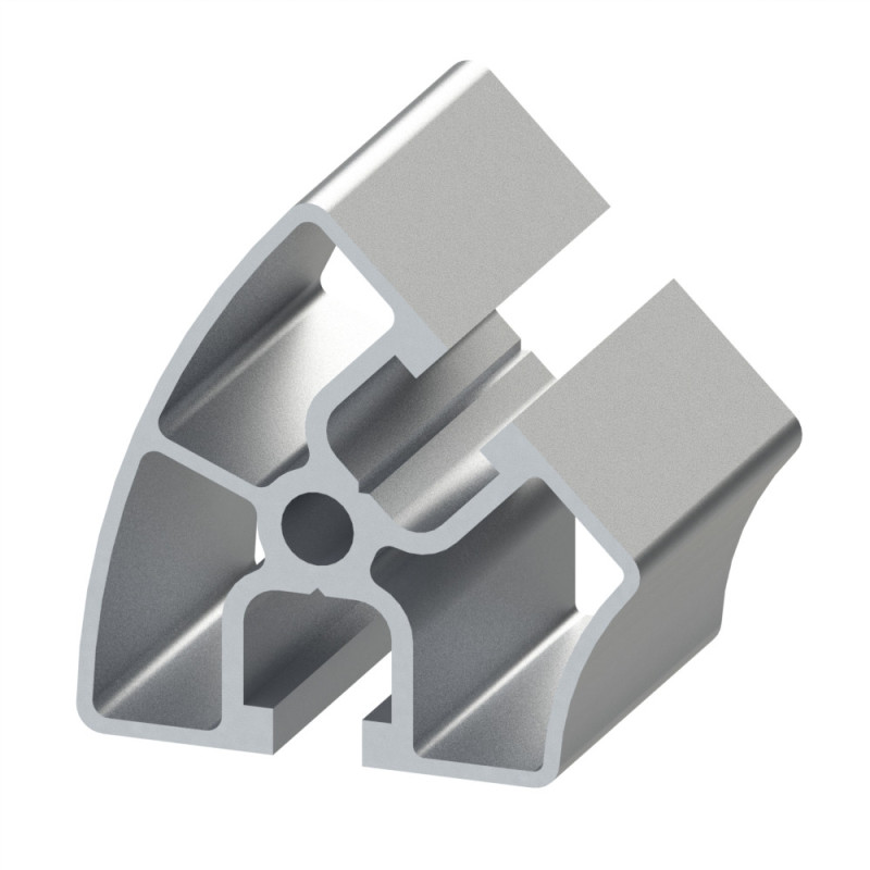 Profilé aluminium (Barre de 6 m) - Rainure 8 mm - Section R45/90-45° - Léger