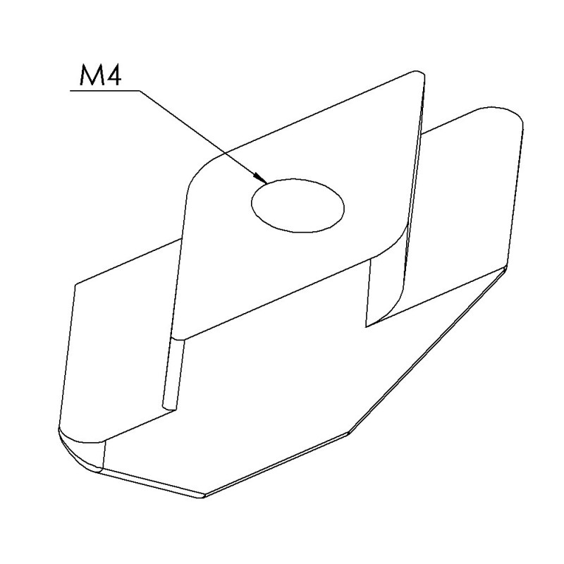 Ecrou profilé aluminium (Boîte de 100 unités) - Taraudage M4 - Rainure 8 mm - Zn - 1/4 de tour