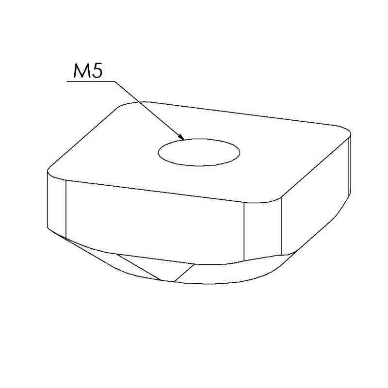 Ecrou carré profilé (Boîte de 100 unités) – Taraudage M5 - Rainure 8 mm