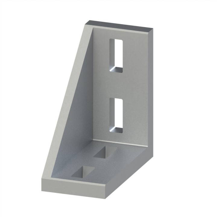 Equerre profilé aluminium (Boîte de 10 unités) – Rainure 8 mm – Section 90x90x45 mm - E - Al - Brut