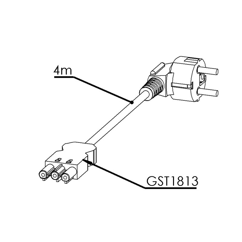 CÃ¢ble secteur â€“ 4 m - Schuko/GST18I - 3 pÃ´les - F Line - EU - 16A 250V