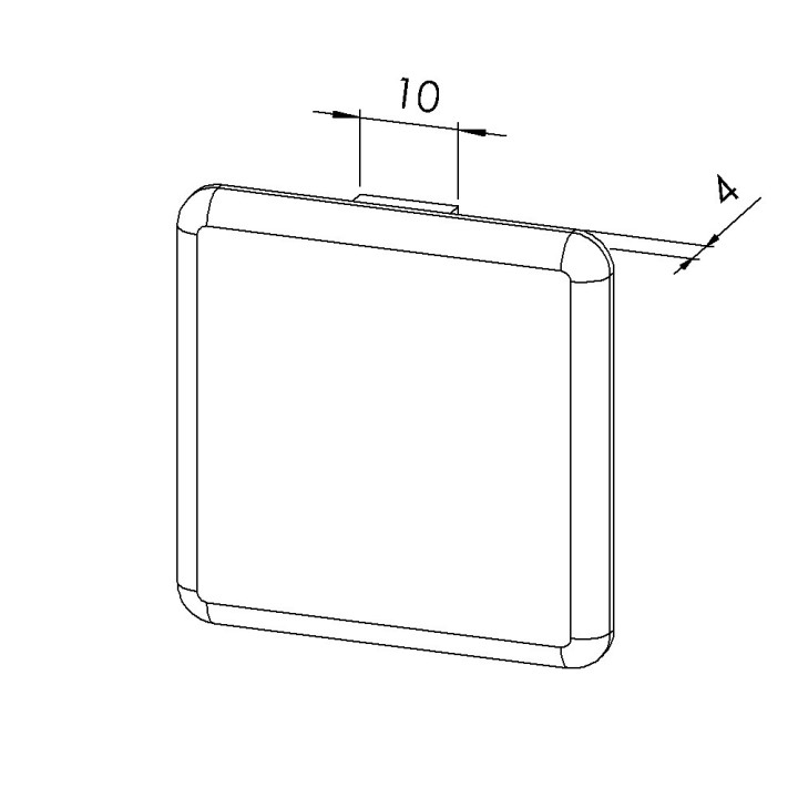 Embout profilé aluminium – Rainure 10 mm – Section 50x50 mm - Noir