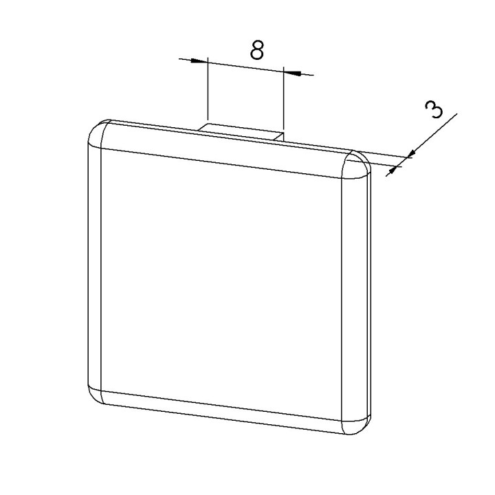 Embout profilé aluminium – Rainure 8 mm – Section 30x30 mm - Noir