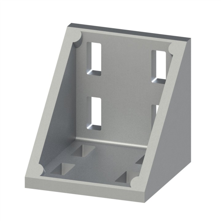 Equerre profilé aluminium – Rainure 10 mm – Section 80x80x80 mm - Al - Brut