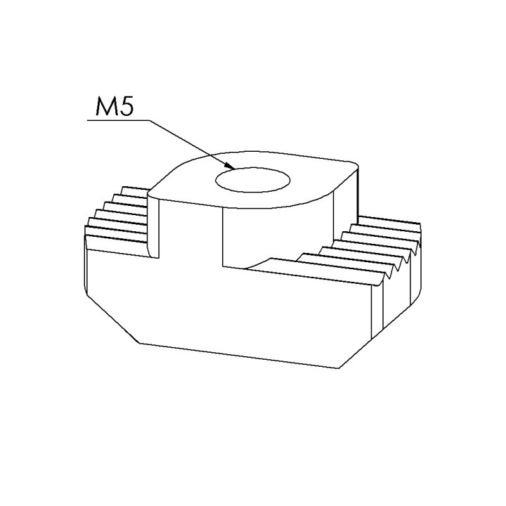 Ecrou à tête rectangulaire profilé – Taraudage M5 – Rainure 10 mm
