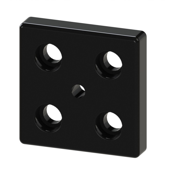 Plaque de base profilé aluminium - 10 mm – Section 90x90 mm - M12