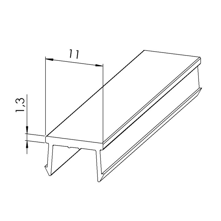 Profilé cache-rainure (Barre de 2 m) – Rainure 10 mm – PA - ESD - Gris