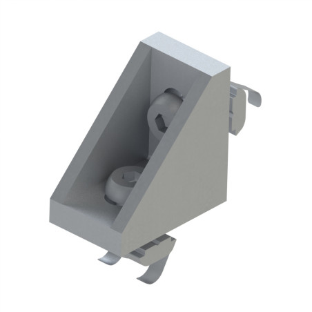Kit équerre profilé aluminium – Rainure 10 mm – Section 40x40x25 mm - Al - Sablé - 10 45