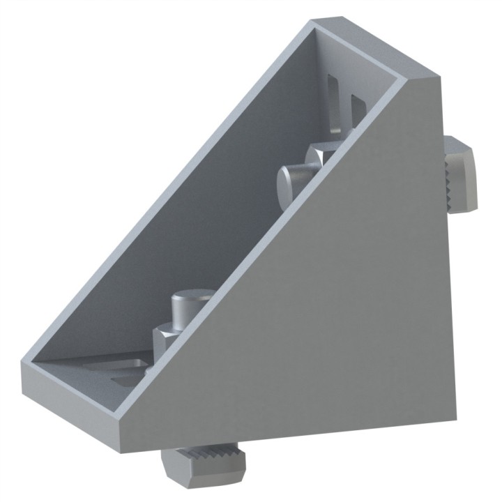Kit équerre profilé aluminium – Rainure 10 mm – Section 60x60x60 mm - Al