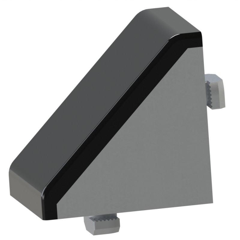 Kit équerre profilé aluminium – Rainure 10 mm – Section 60x60x60 mm - Al - Cache