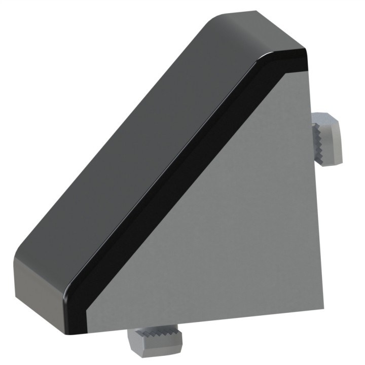 Kit équerre profilé aluminium – Rainure 10 mm – Section 60x60x60 mm - Al - Cache
