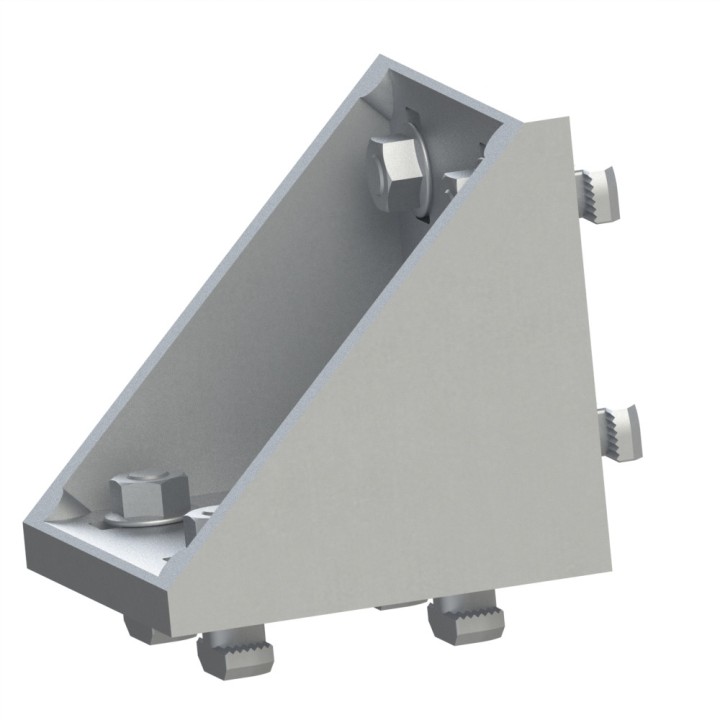 Kit équerre profilé aluminium – Rainure 10 mm – Section 90x90x90 mm - Al
