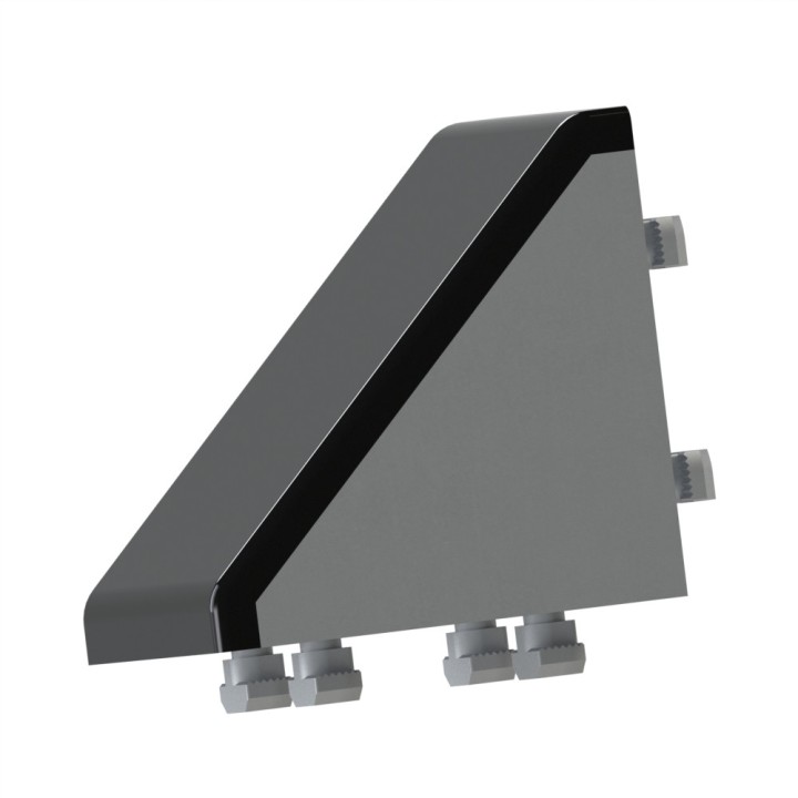 Kit équerre profilé aluminium – Rainure 10 mm – Section 90x90x90 mm - Al - Cache