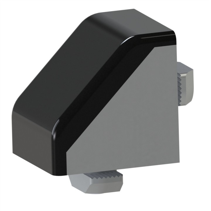 Kit équerre profilé aluminium – Rainure 8 mm – Section 30x30 mm - Zn - Cache