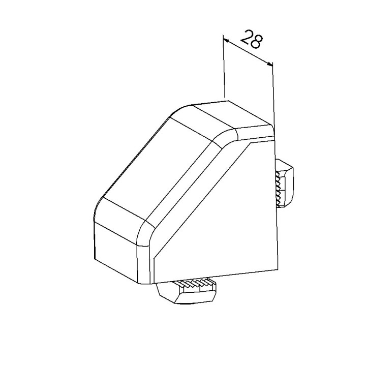 Kit équerre profilé aluminium – Rainure 8 mm – Section 30x30 mm - Zn - Cache