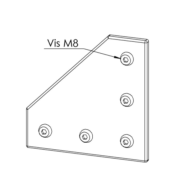 Kit plaque de connexion profilé aluminium – Rainure 10 mm - 135x135 mm - LV1