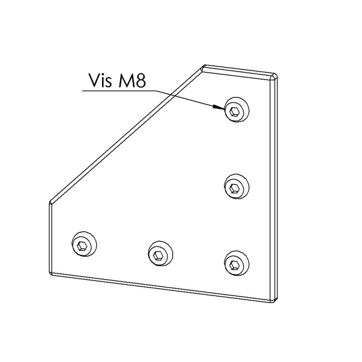 Kit plaque de connexion profilé aluminium – Rainure 10 mm - 135x135 mm - LV1