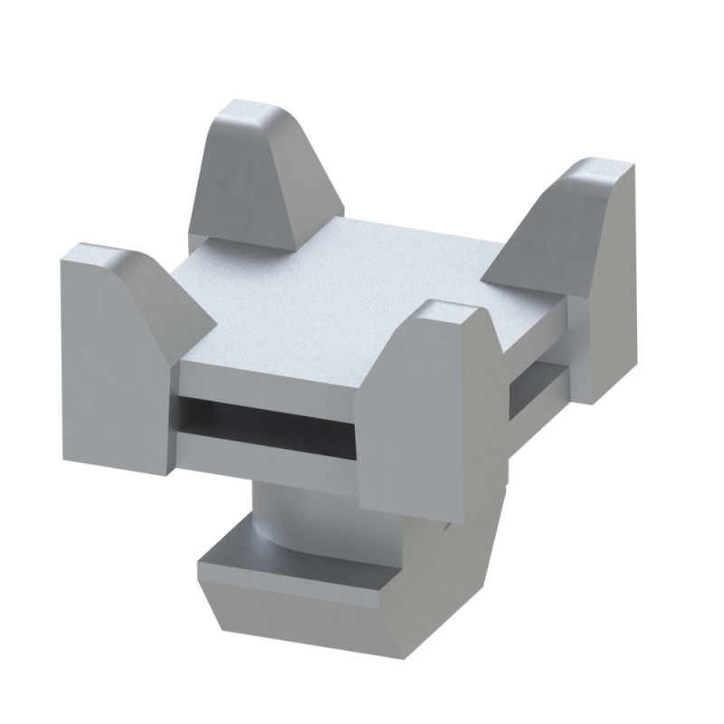 Bloc support collier profilé aluminium – Rainure 10 mm - Bi-directionnel