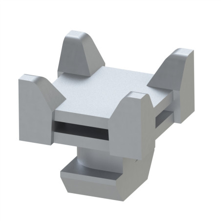 Bloc support collier profilé aluminium – Rainure 10 mm - Bi-directionnel
