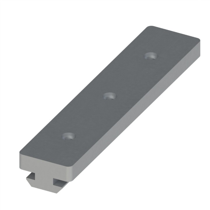 Coulisseau profilé aluminium - Rainure 6 mm - 17x9,8 mm - Longueur 80 mm