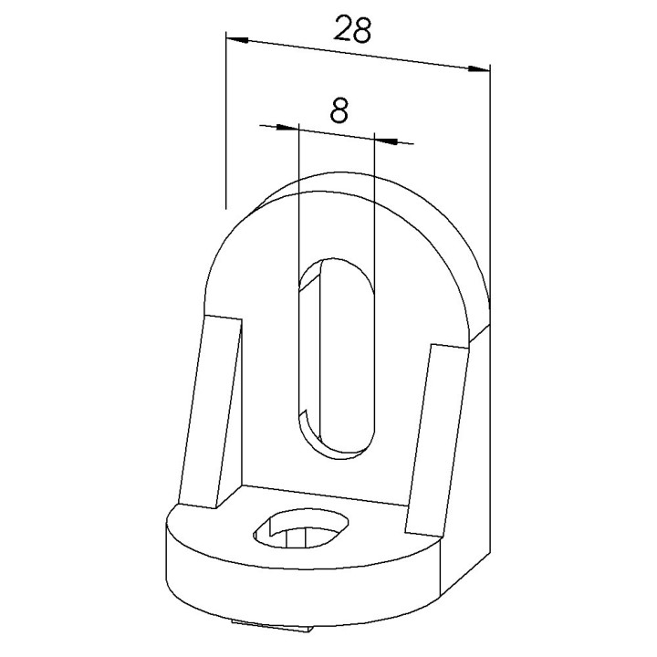 Equerre orientable profilé aluminium - Rainure 8 mm - 30 mm