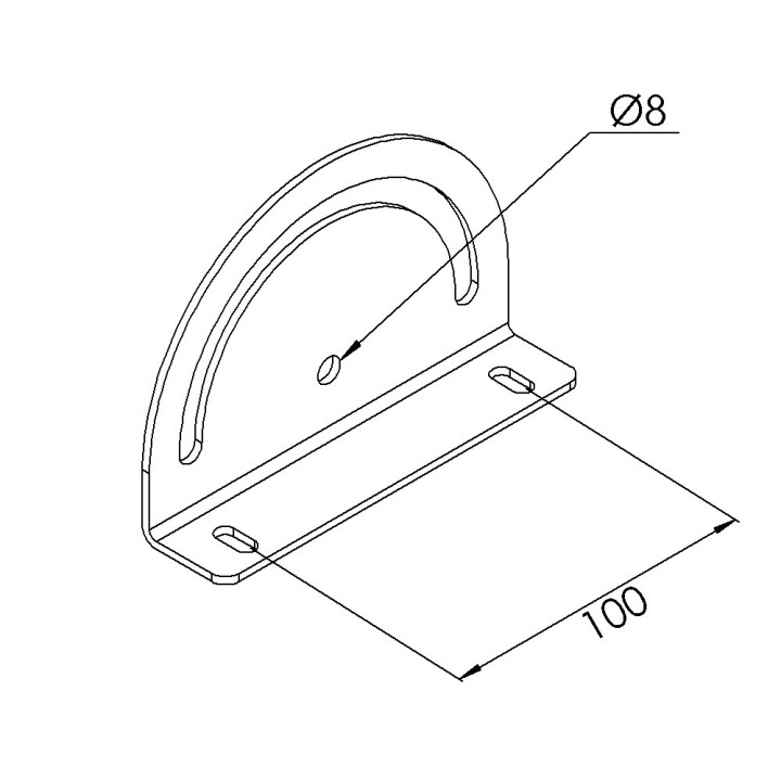 Equerre orientable profilé aluminium - Rainure 8 mm - 130 mm