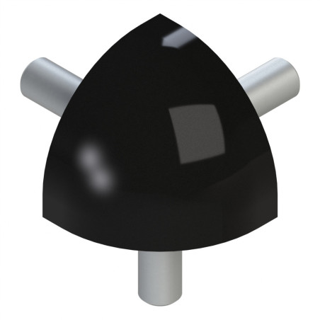 Kit raccord d’angle profilé aluminium – 10 mm – R45-90° - Noir