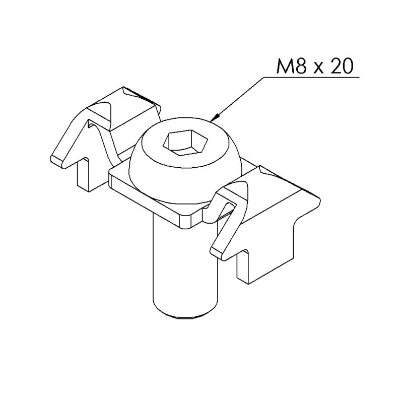Fixation standard profilé aluminium – Rainure 8 mm - 8 30