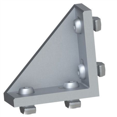 Kit équerre profilé aluminium – Rainure 8 mm – 60x60x30 mm - Al - Brut - 10 45