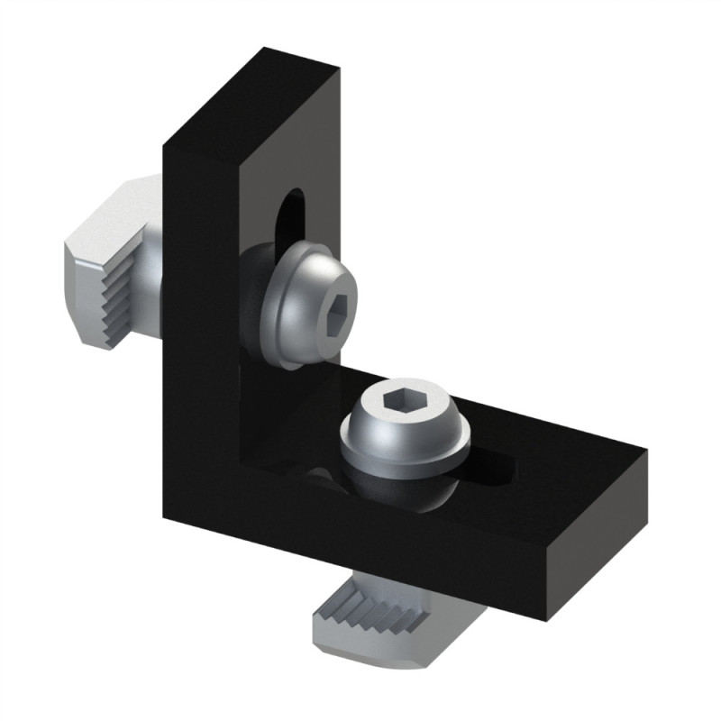 Kit équerre profilé aluminium – 10 mm – 40x40x20 mm - Zn - Legère - Noir - 10 40