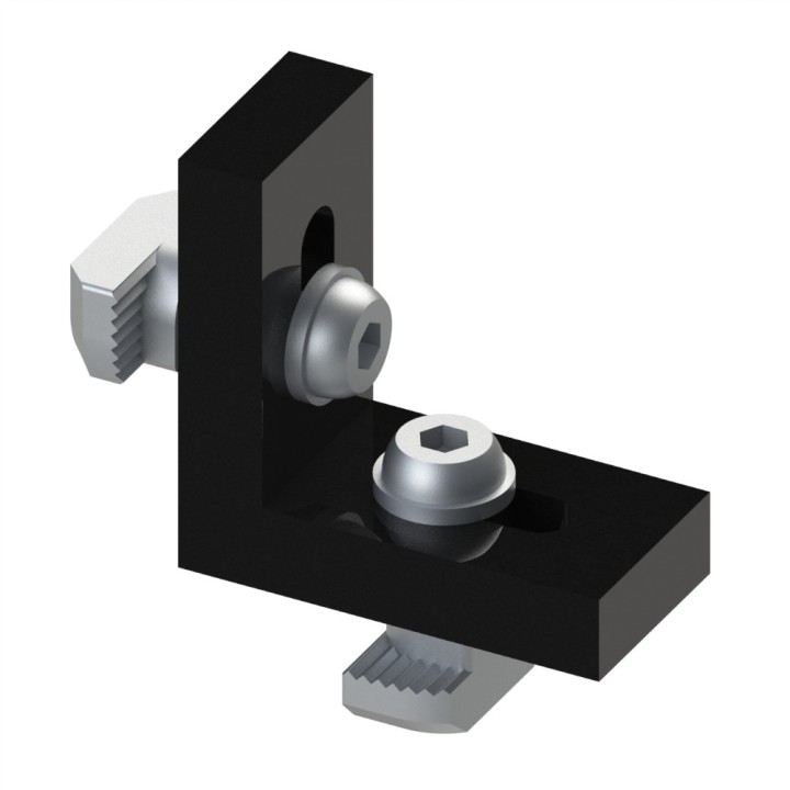 Kit équerre profilé aluminium – 10 mm – 40x40x20 mm - Zn - Legère - Noir - 10 40