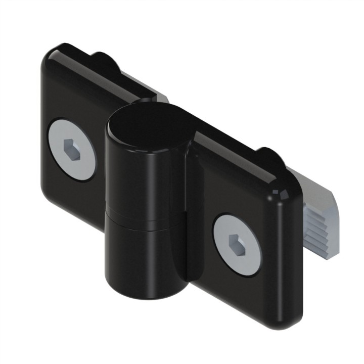 Kit charnière profilé aluminium – Rainure 8 mm – PA - Gauche - 10 40