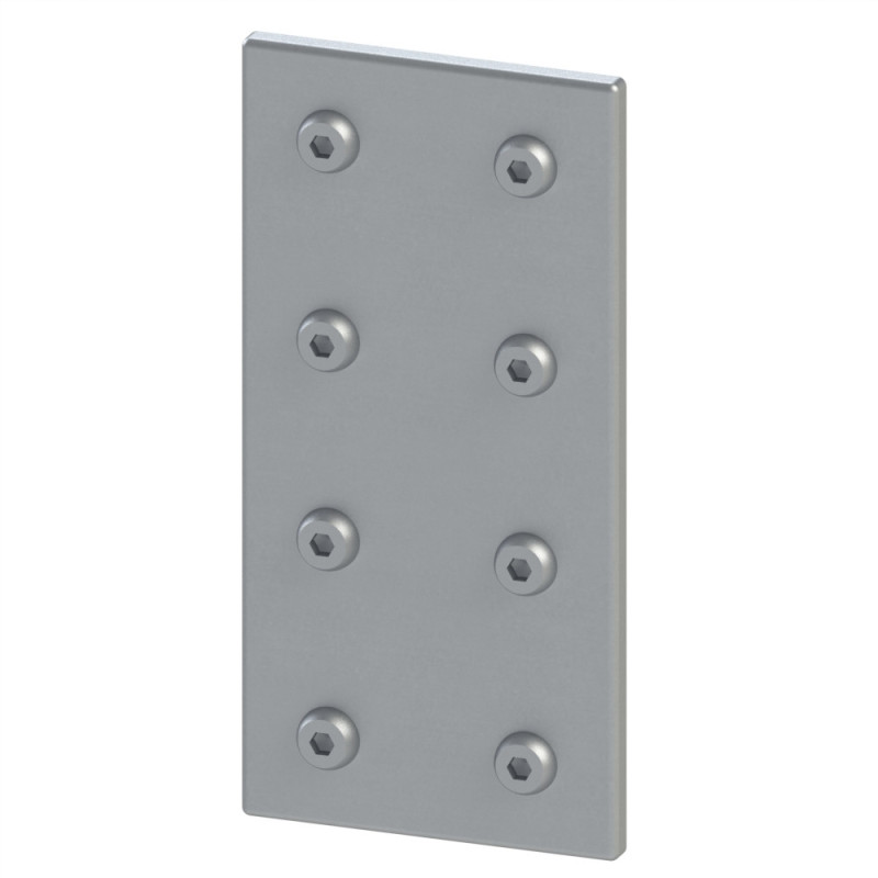 Kit plaque de connexion profilé aluminium - 90x180 mm - V8 - 10 45