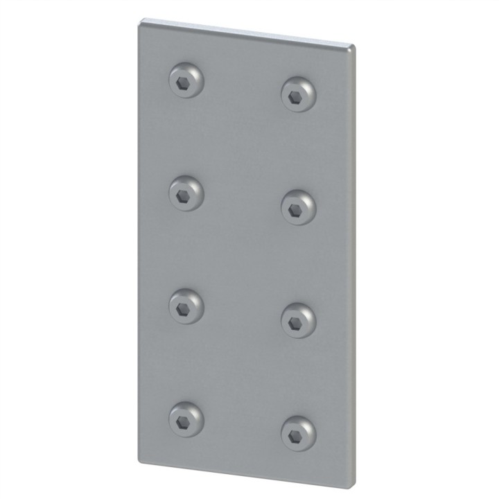 Kit plaque de connexion profilé aluminium - 90x180 mm - V8 - 10 45