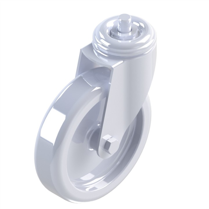 Kit roulette pivotante profilé aluminium – D125 – En bout - 10 40
