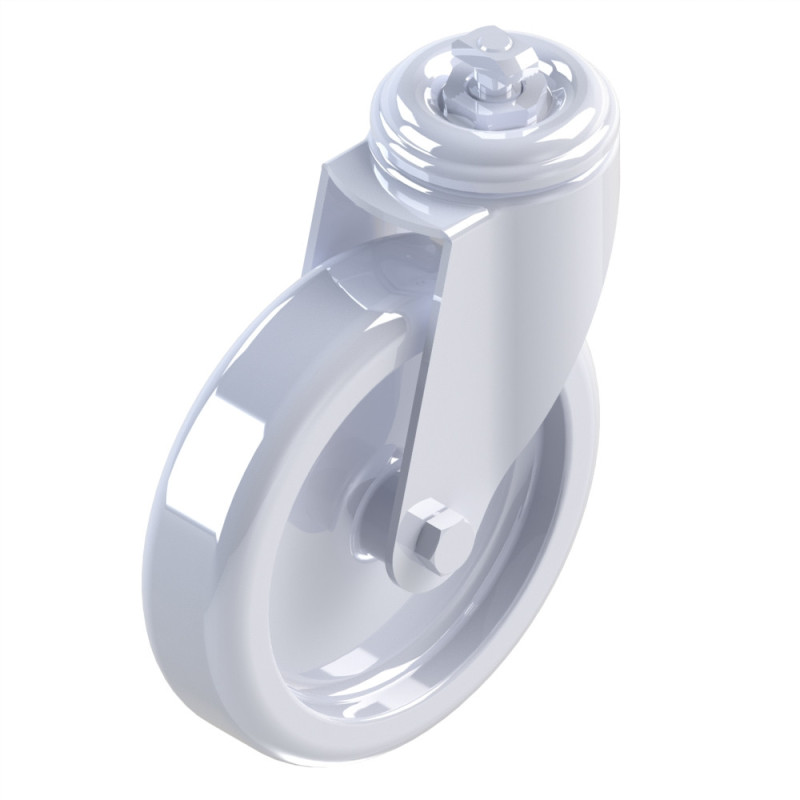 Kit roulette pivotante profilé aluminium – D125 – En rainure - 10 40