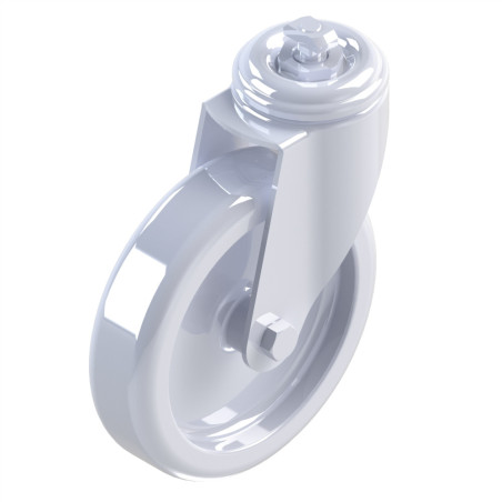 Kit roulette pivotante profilé aluminium – D125 – En rainure - 10 40