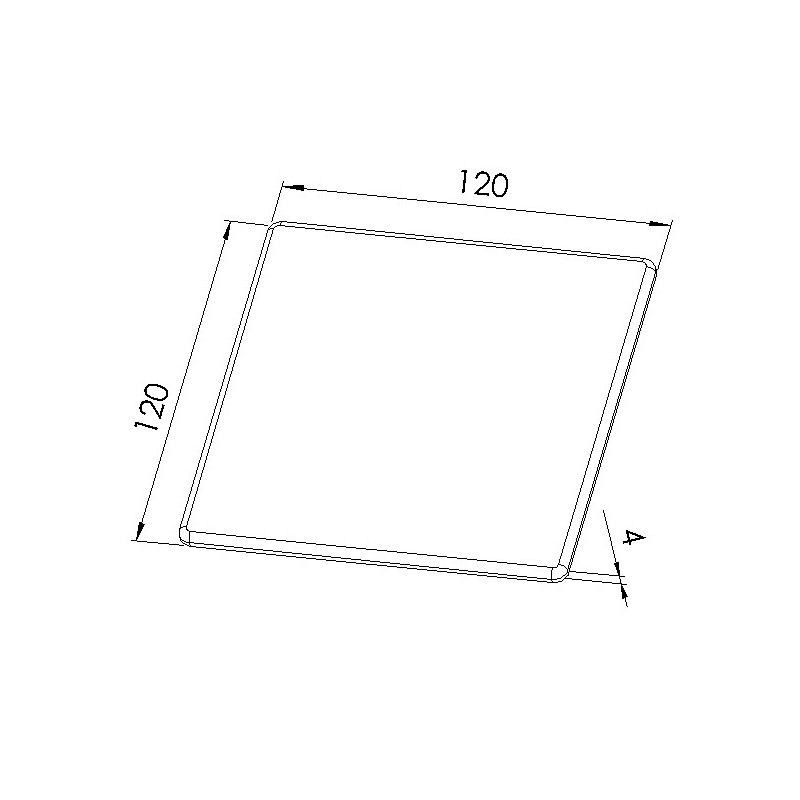 Schéma cotes - Embout profilé aluminium - Rainure 8 mm – Section 120x120 mm - Noir - Elcom shop