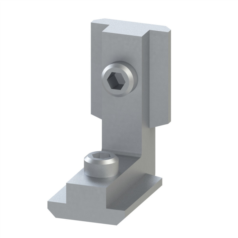 Equerre interne profilé aluminium - 10 mm - Renforcée - Vis externes - 10 45