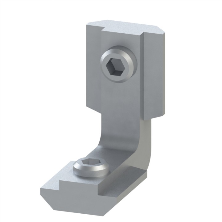 Equerre interne profilé aluminium - 6 mm - Vis externes - 6 20