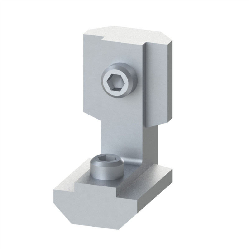 Equerre interne profilé aluminium - 8 mm - Vis externes - 8 30
