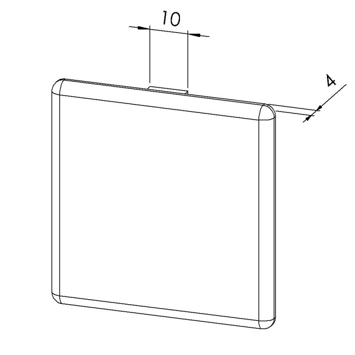 Embout profilé aluminium (Boîte de 50 unités) – Rainure 10 mm – Section 60x60 mm - Noir