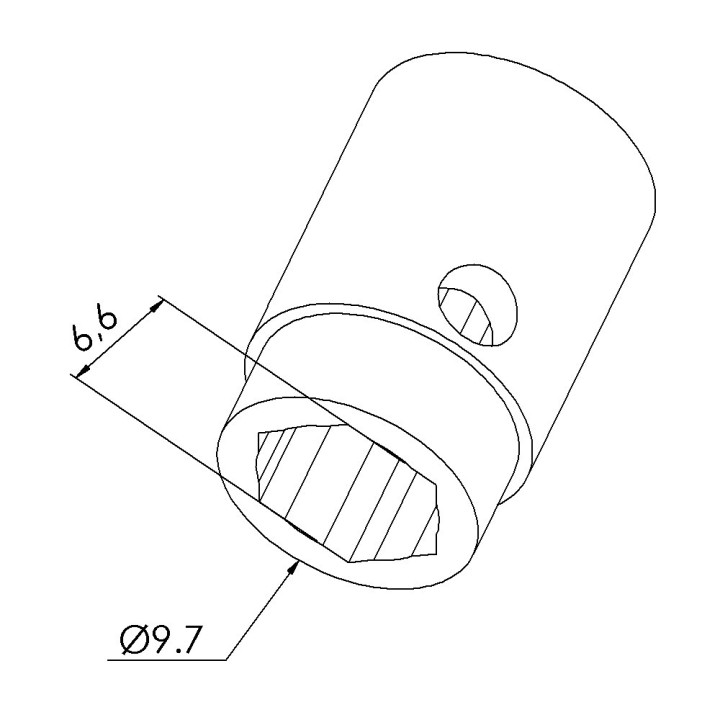 Douille de réduction profilé aluminium (Boîte de 100 unités) - Rainure 10 mm - Taraudage M8