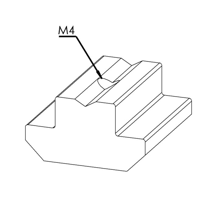 Ecrou coulisseau profilé rainuré 10 St (Boîte de 100 unités) – Taraudage M4 - Rainure 10 mm - Lourd