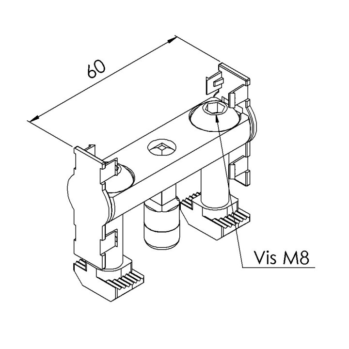 Jonction à boulons profilé aluminium (Boîte de 10 unités) - 10 60