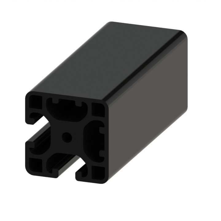 Profilé aluminium (16 barres de 6 m) - Rainure 8 mm - Section 40x40 mm - 2N90 - Léger - Noir