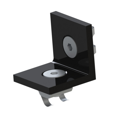 Kit équerre profilé aluminium – Rainure 8 mm – Section 40 mm - Noir - 10 40