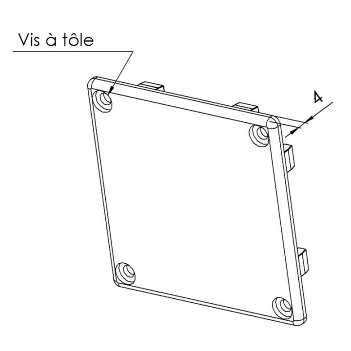 Embout goulotte profilé - Section 80x80 mm - elcom shop
