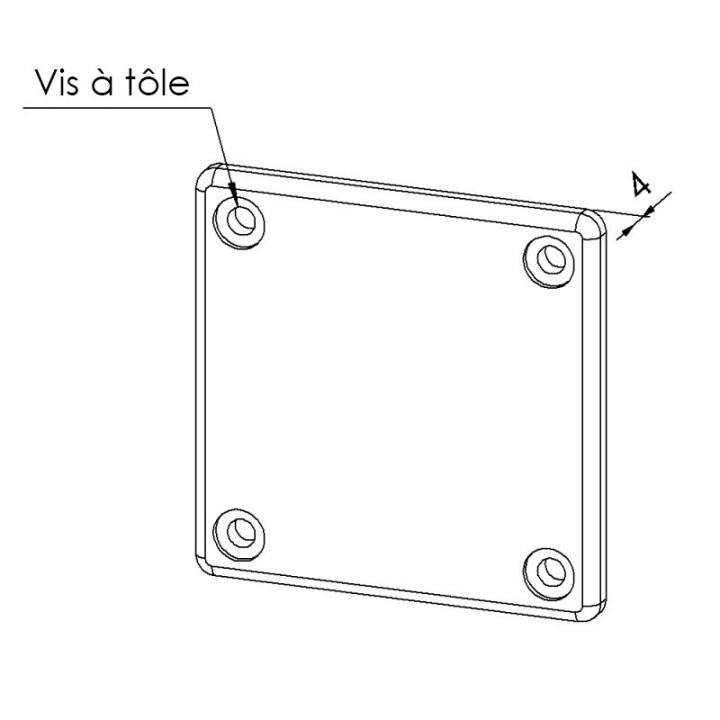 Embout goulotte profilé - Section 60x60 mm - elcom shop