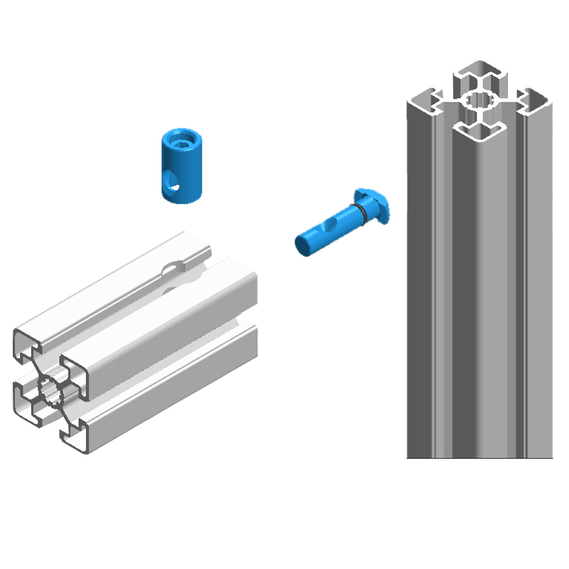 Assemblage de profilés aluminium par fixation centrale